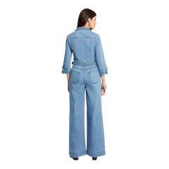 Image 2 : Détail survêtement Morgan De Toi bleu azur fermeture boutons et poches — delvale
