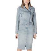 Image 1 : Veste femme Morgan De Toi bleu azur avec fermeture éclair latérale et manches longues — delvale
