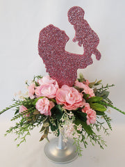 Mother holding baby table centerpiece - Designs by Ginny