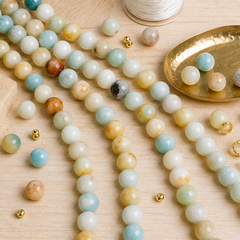 Multi Amazonite Beads, Natural Round Crystal Beads 4mm to 10mm