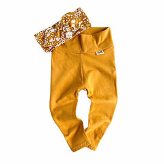 Mustard Leggings with Mustard Floral Headband