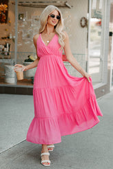 Just A Feeling Sleeveless Maxi Dress (Pink)