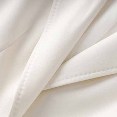 One Button White Pantsuit Fitted Blazer + Mid-High Rise Trousers Pantsuit Suit Formal Wear