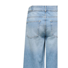 Image 4 : Jean Only femme coupe large délavé bleu azur, jambe très large et tombé fluide — Delvale
