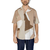 Image 1 : Chemise Only & Sons homme marron imprimée manches courtes col classique — Delvale