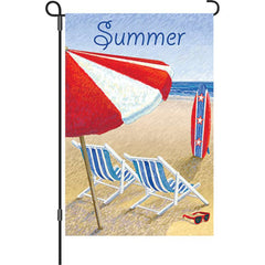 Patriotic Beach Chairs Garden Flag