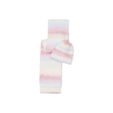 Image 1 : Écharpe Pieces femme rose à rayures, vue d'ensemble du motif rayé délicat — Delvale