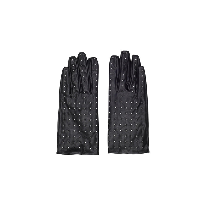 Image 1 : Gants femme Pieces en polyuréthane noir, vue de face — Delvale