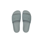 Image 1 : Paire de mules Pinko en PVC vert sauge, vue de dessus, logo Love Birds embossé sur le bandeau — Delvale