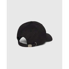 Image 2 : Casquette Psycho Bunny noire vue légèrement de dessus, broderie skull bunny visible sur la calotte avant — Delvale