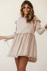 Marion Long Sleeve Shift Dress Mocha