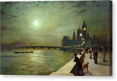 Reflections on the Thames, Westminster - Canvas Print