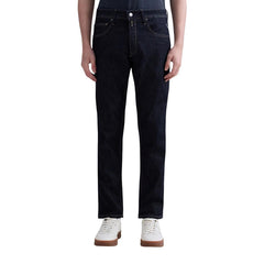 Image 1 : Jean slim Replay homme en denim indigo foncé, vue de face portée, fermeture zip et bouton métal visible — Delvale