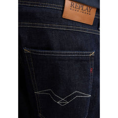 Image 4 : Détail poches arrières et finitions jean slim Replay homme denim foncé — Delvale