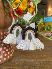 Rocio Rainbow Earrings (Black, Gold & White)