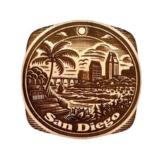 San Diego maple wood souvenir magnet, laser-cut and made in USA