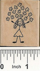 Shamrock Gal Rubber Stamp 2283D