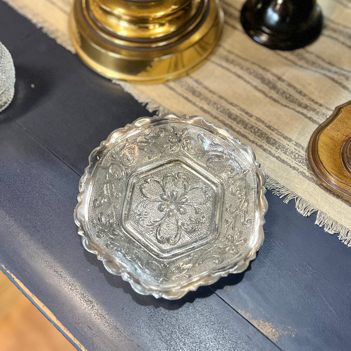 Silver Glass Trinket Dish