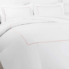 Single Stripe Embroidered Percale Duvet Set