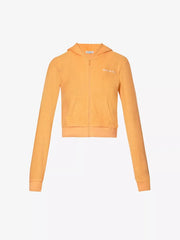 SPORTY & RICH NY Tennis Club Zip Up Orange Hoodie - House Of Huntington