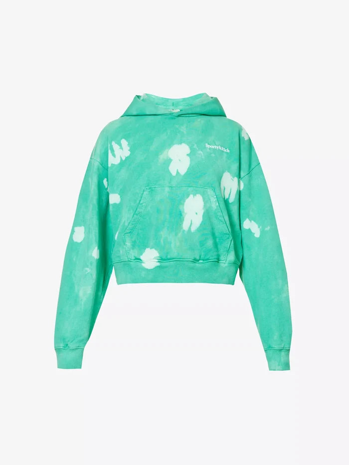 SPORTY & RICH Serif Tie Dye Cotton Jersey Hoody - House Of Huntington