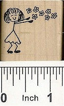 Spring Gal Rubber Stamp 2295D