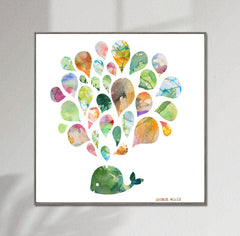 Squirting Whale Print Wall Art, Watercolor Print, Wall Décor, Abstract Art Prints, Art Painting, Kids Room Décor, Modern Wall Art, Modern