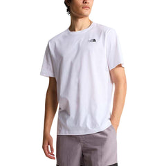 Image 1 : T-shirt blanc The North Face homme col rond logo poitrine gauche vue de face — Delvale