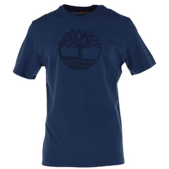 Image 4 : T-shirt Timberland homme noir, zoom sur l'encolure ronde et le col de l'étiquette intérieure — Delvale