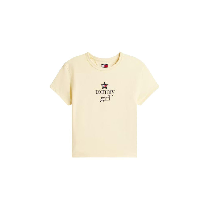 Image 1 : T-shirt blanc Tommy Hilfiger Jeans femme en coton organique, vue de face — delvale