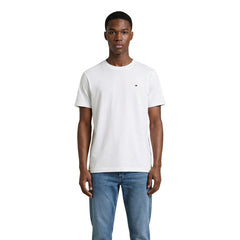 Image 1 : T-shirt blanc Tommy Hilfiger Jeans homme en coton organique, vue de face — Delvale