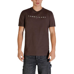 Image 3 : Vue d'ensemble du t-shirt homme marron Tommy Hilfiger Jeans, manches courtes — Delvale
