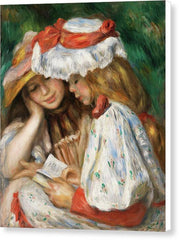 Two Girls Reading - Canvas Print
