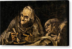 Two Old Ones Eating Soup - Canvas Print