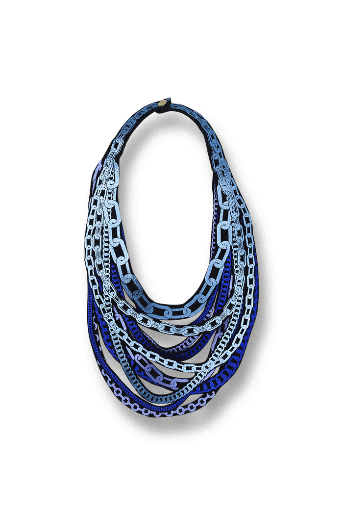 Uli Amsterdam Chains Petite Triple Necklace Blues