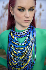 Uli Amsterdam Chains Petite Triple Necklace Blues