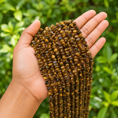 Uncut Raw Tiger Eye Crystal Chip Beads for Necklace (Creativity and Intuition)