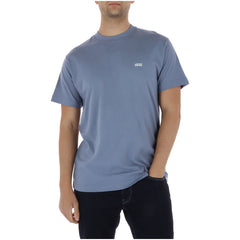 Image 1 : T-shirt homme Vans bleu azur col rond manches courtes, vue de face — delvale
