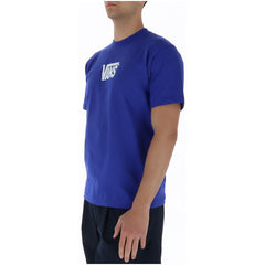 Image 3 : Détail du print et du col rond du t-shirt Vans homme bleu — delvale