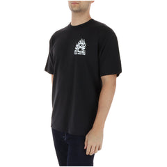 Image 3 : T-shirt homme Vans noir col rond manches courtes, vue dos ou portée — delvale
