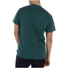 Image 2 : T-shirt homme Vans vert avec motif graphique, détail du print — delvale