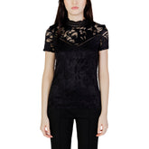 Image 1 : Blouse noire Vila Clothes femme manches courtes, vue de face — Delvale
