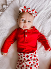 White Red Polka Dots Headbands
