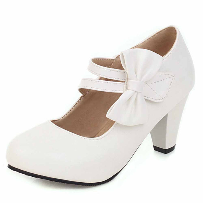 Womens Platform Pumps Ladies Sexy High Heeled Shoes With Bows