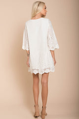 Marina Embroidered Tunic Dress White