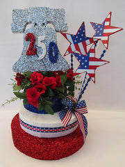 PATRIOTIC Liberty Bell Table Centerpiece - Designs By Ginny