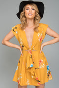 Lydia Casual Summer Dress Yellow Mustard