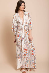 Kira Boho Floral Maxi Dress Orange