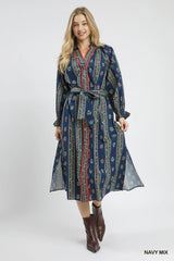 Moira Mix Floral Stripe Maxi Dress