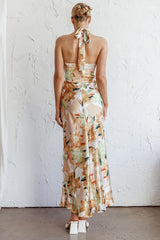 Shana Halterneck Maxi Dress Floral Yellow